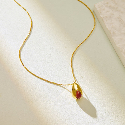 Teardrop Snake Chain Lariat Necklace