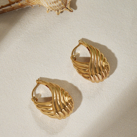 Swan Feather Hoop Earrings