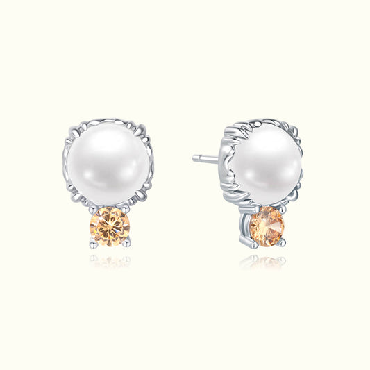 Crafted Pearl Stud Earrings