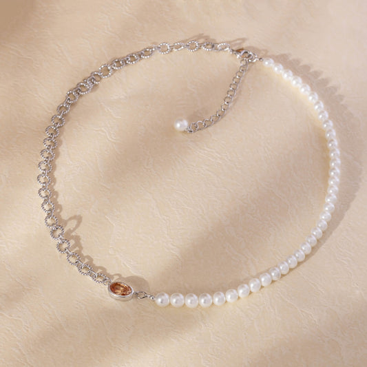 Crafted Pearl Chain Necklace