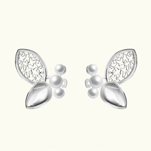 Butterfly Pearls Stud Earrings