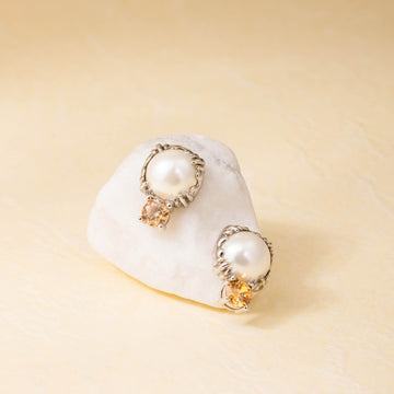 Crafted Pearl Stud Earrings