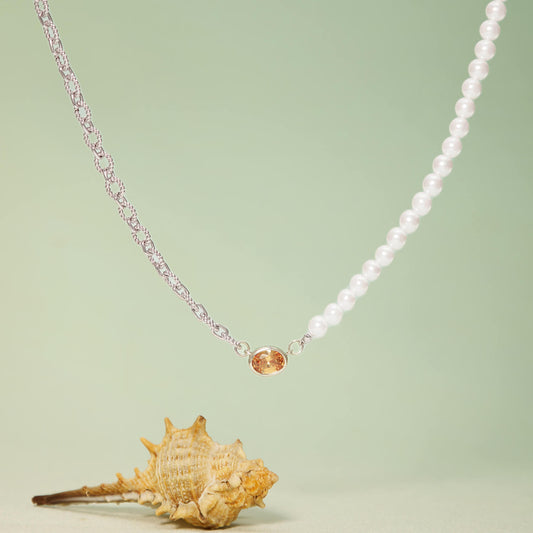 Crafted Pearl Chain Necklace