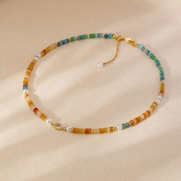 Van Gogh Painting-inspired Colored Gemstones Beaded Necklace