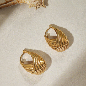 Swan Feather Hoop Earrings