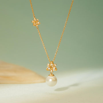 Iris & Pearl Pendant Necklace