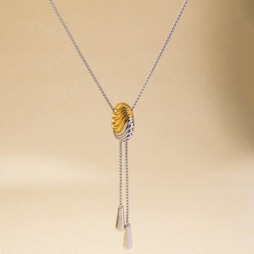 Water Ripples Snake Chain Lariat Necklace