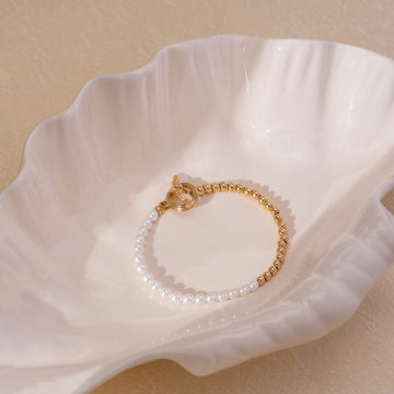 Crafted Pearls and Gilded Bracelet