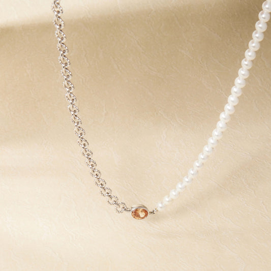 Crafted Pearl Chain Necklace