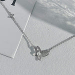 Butterfly Pearl Pendant Necklace