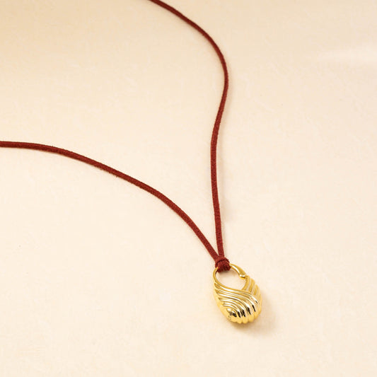 Swan Feather Leather Rope Pendant Necklace