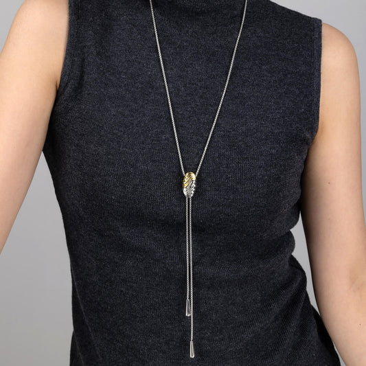 Water Ripples Snake Chain Lariat Necklace